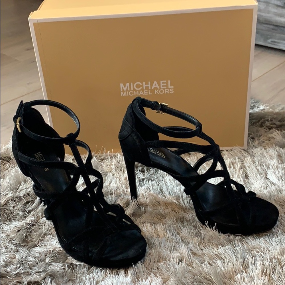 Black MICHAEL Michael Kors Sandra platform suede
